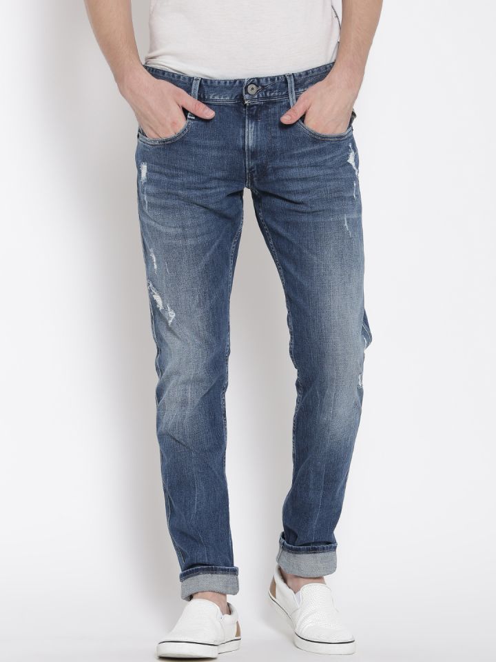 replay ripped jeans mens