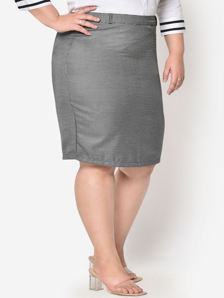 Grey pencil skirt top plus size