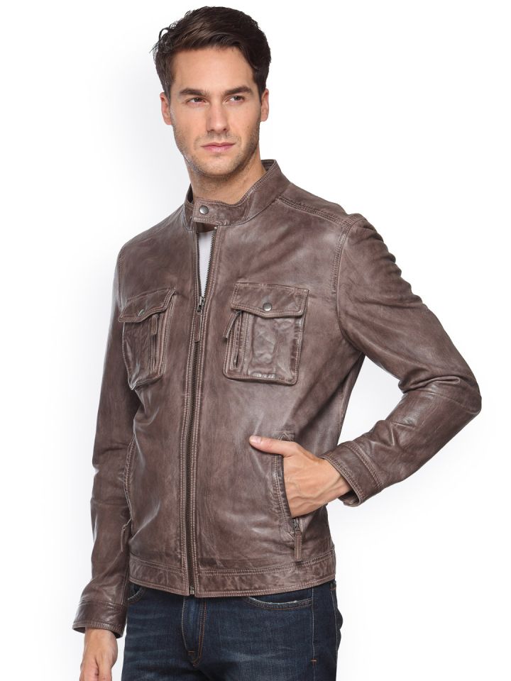 Teakwood leather deals jackets myntra