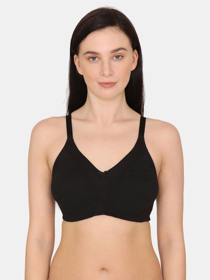 Buy Rosaline by Zivame Black Non Wired Non Padded Sports Bra for