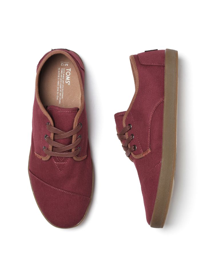 TOMS Men Burgundy Solid Sneakers