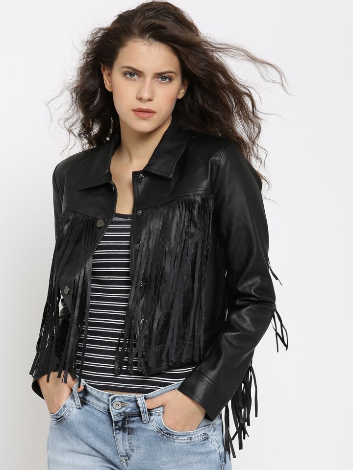 Leather jacket top myntra