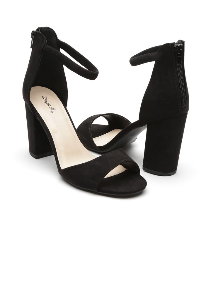 Qupid Women Black Block Heels
