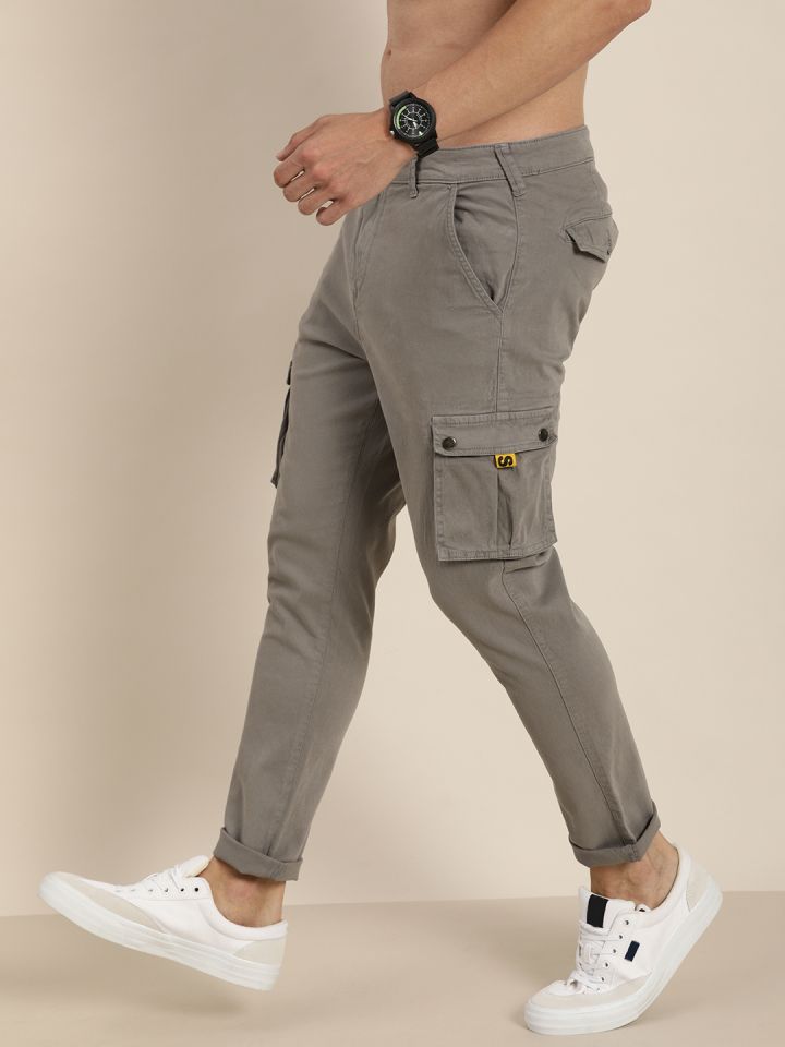 Buy Moda Rapido Men Grey Slim Fit Cargos Trousers Trousers for