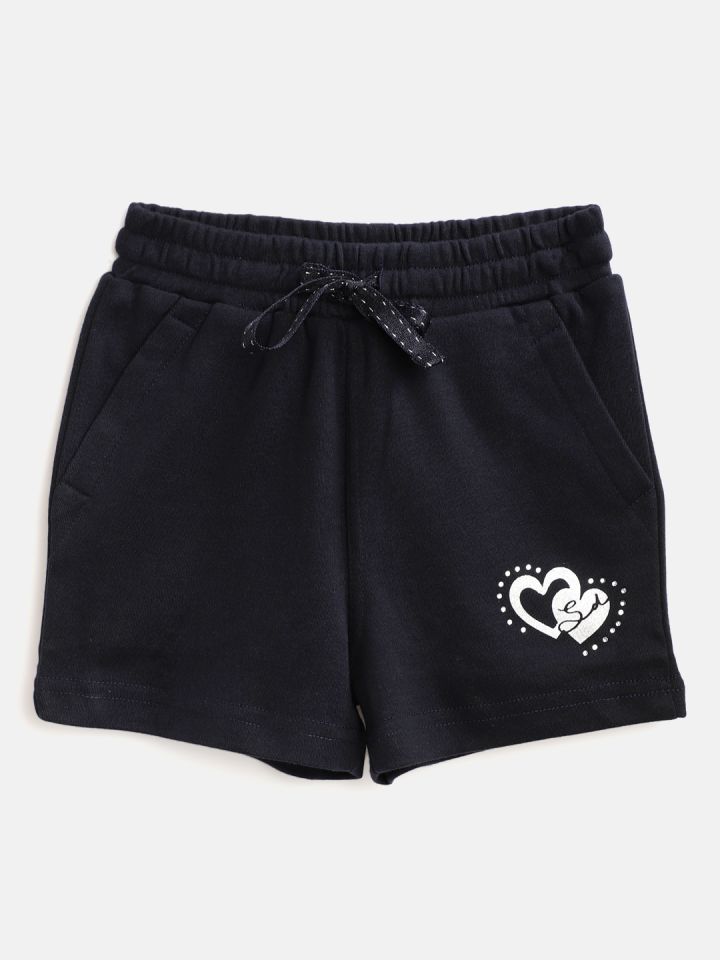 Buy Sweet Dreams Girls Navy Blue Solid Lounge Shorts Lounge