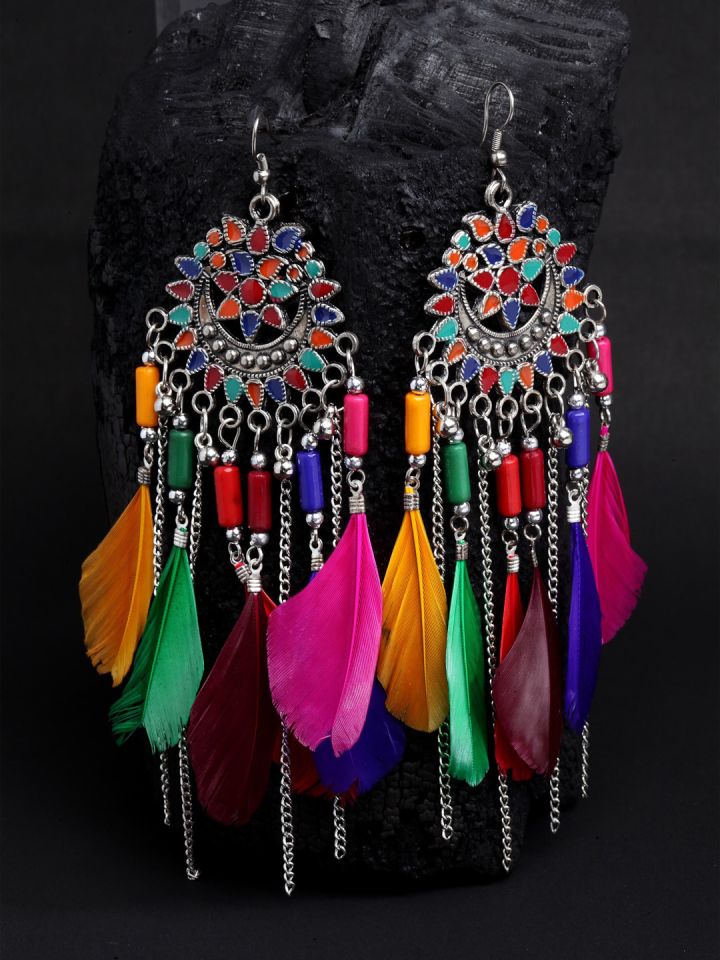 Feather top earrings myntra