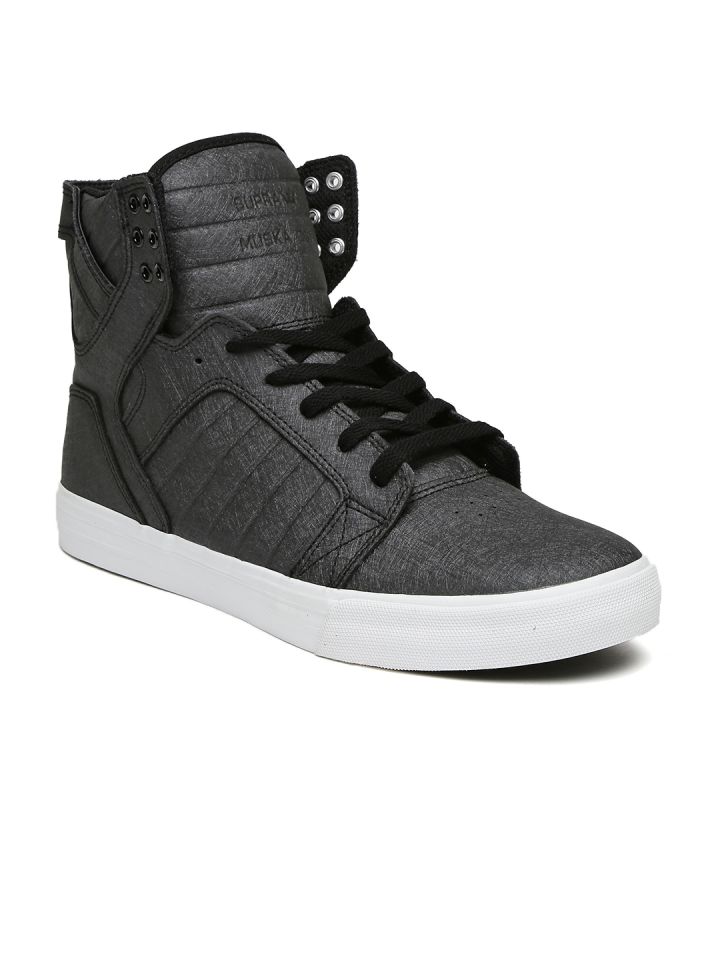 Mens supra dark grey skytop trainers top
