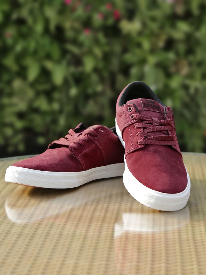 Burgundy online skate shoes