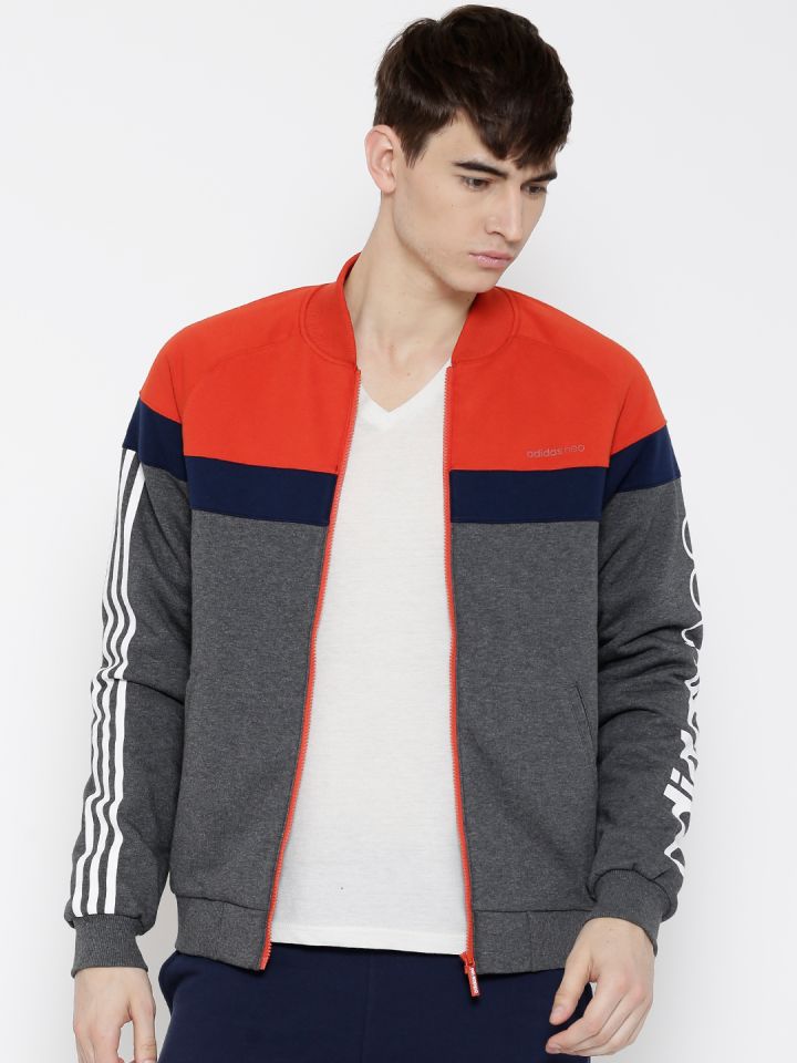 Buy ADIDAS NEO Grey Melange LF PDD CB TT Colourblocked Bomber