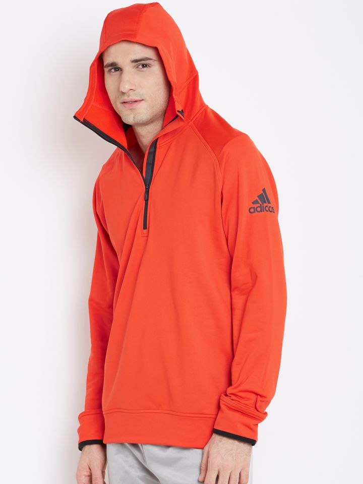 Adidas orange discount zip hoodie