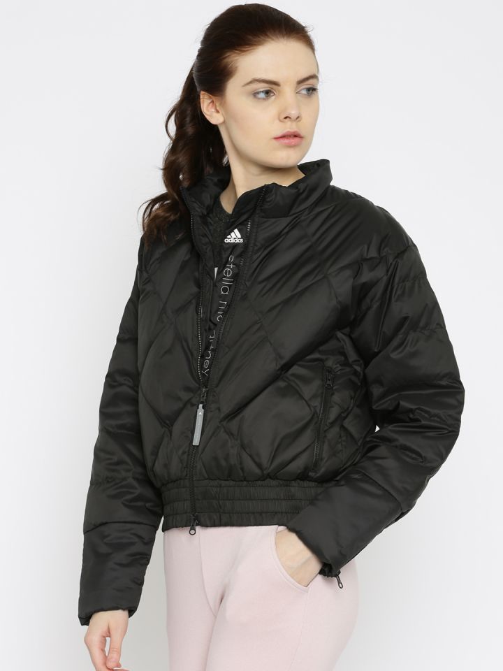 Adidas black quilted jacket top