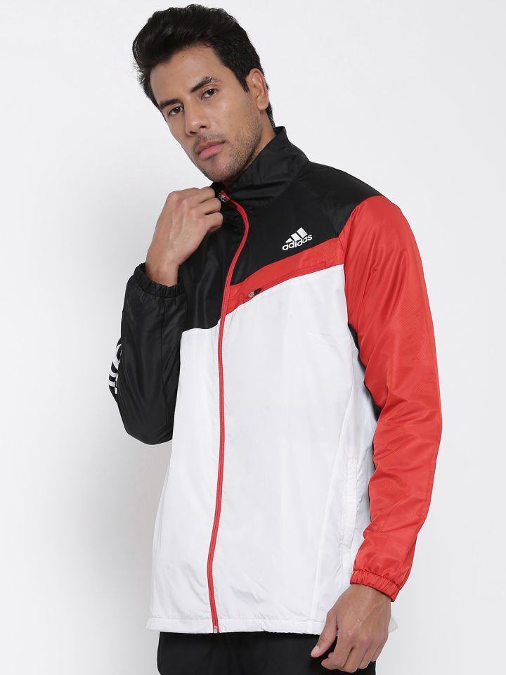 Red white and discount black adidas jacket