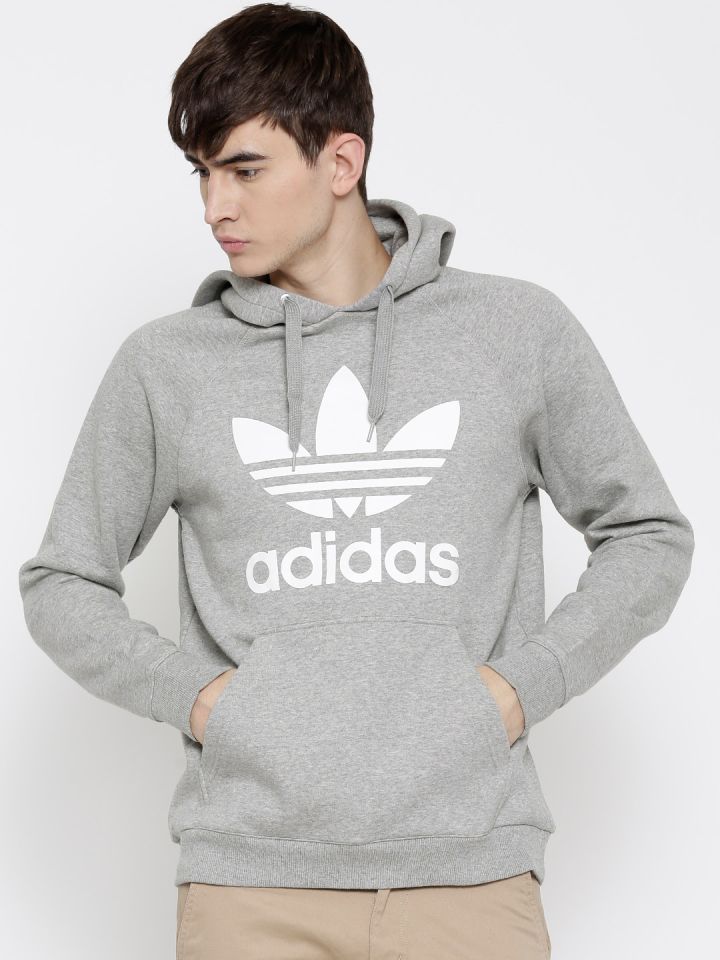 Buy ADIDAS Originals Grey Melange 3FOIL Printed Hooded Sweatshirt