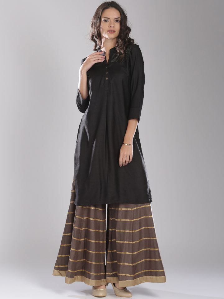 Fabindia black shop silk kurta