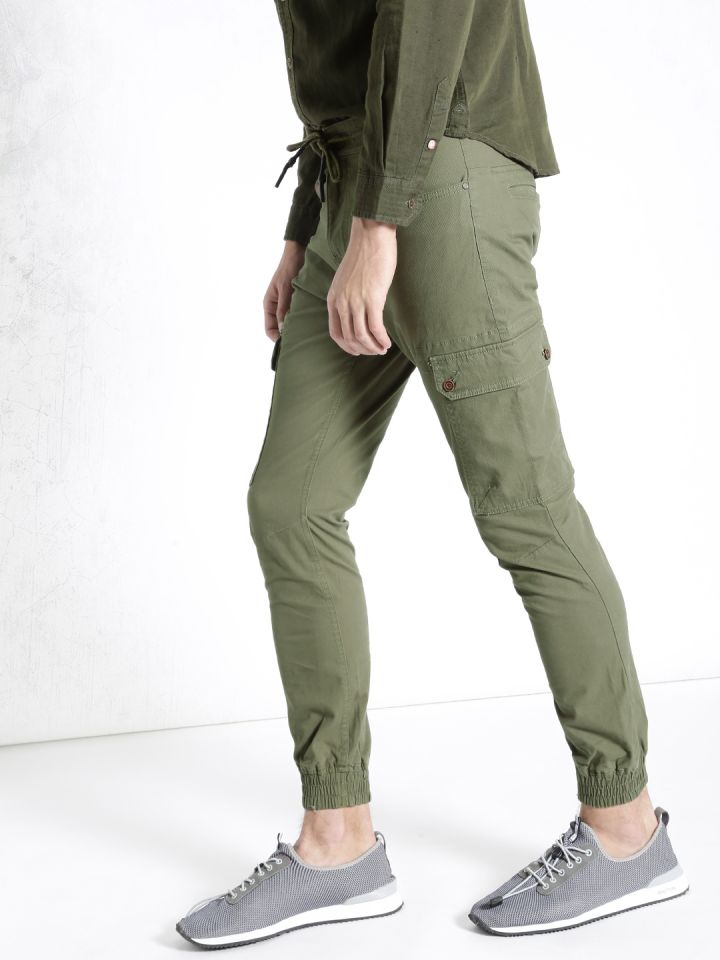 Buy Olive Green Trousers & Pants for Men by ECKO UNLTD Online
