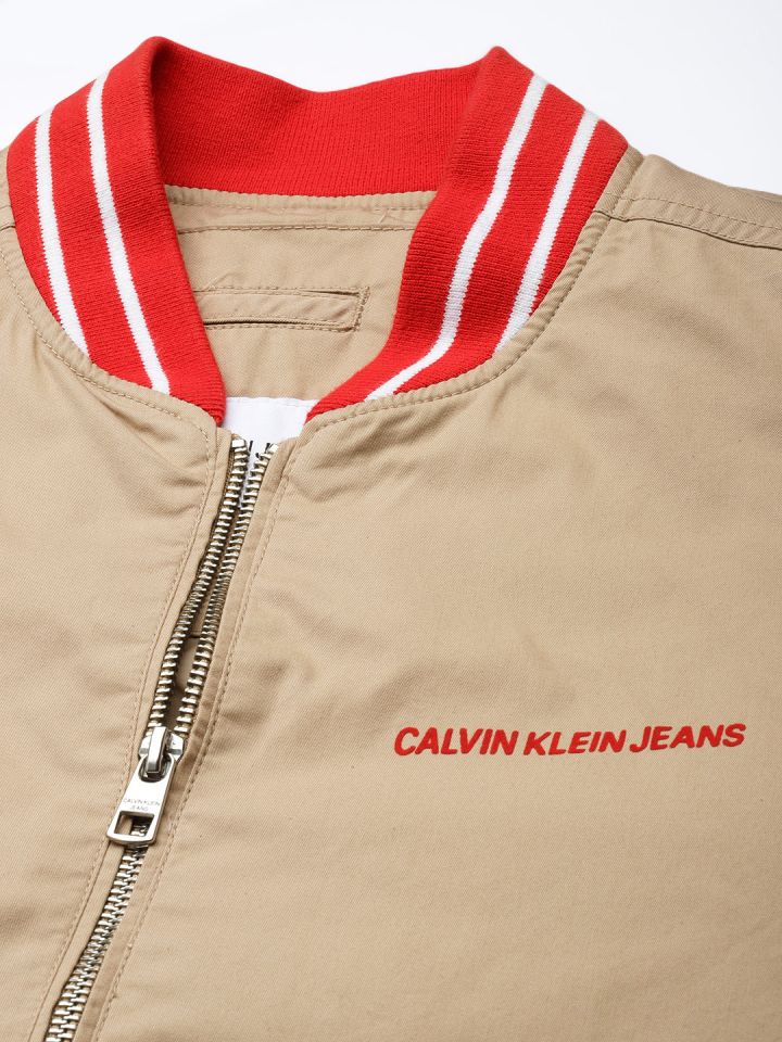 Calvin klein red bomber sale jacket