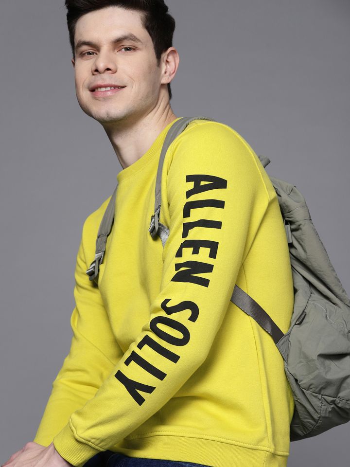 Allen Solly Men Lime Green Sweatshirt