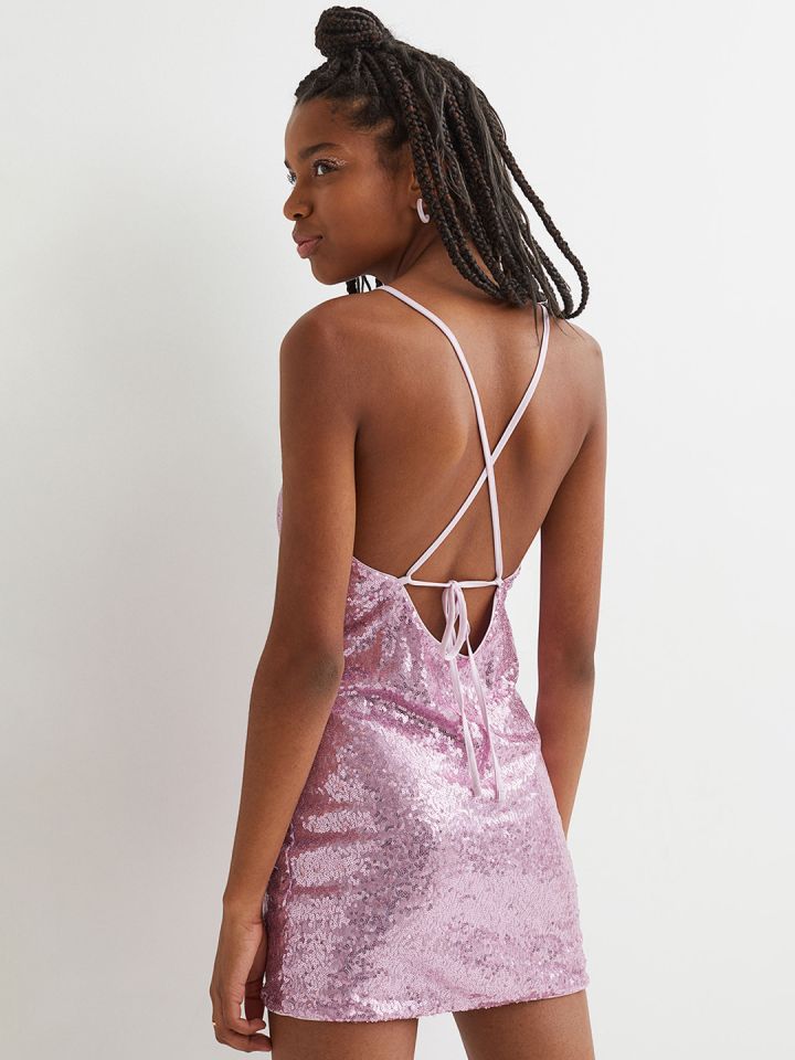 Buy H M Women Purple Sequined Dress Dresses for Women 15913784