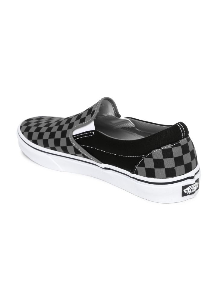 Buy Vans Unisex Black Grey Classic Checked Slip On Sneakers