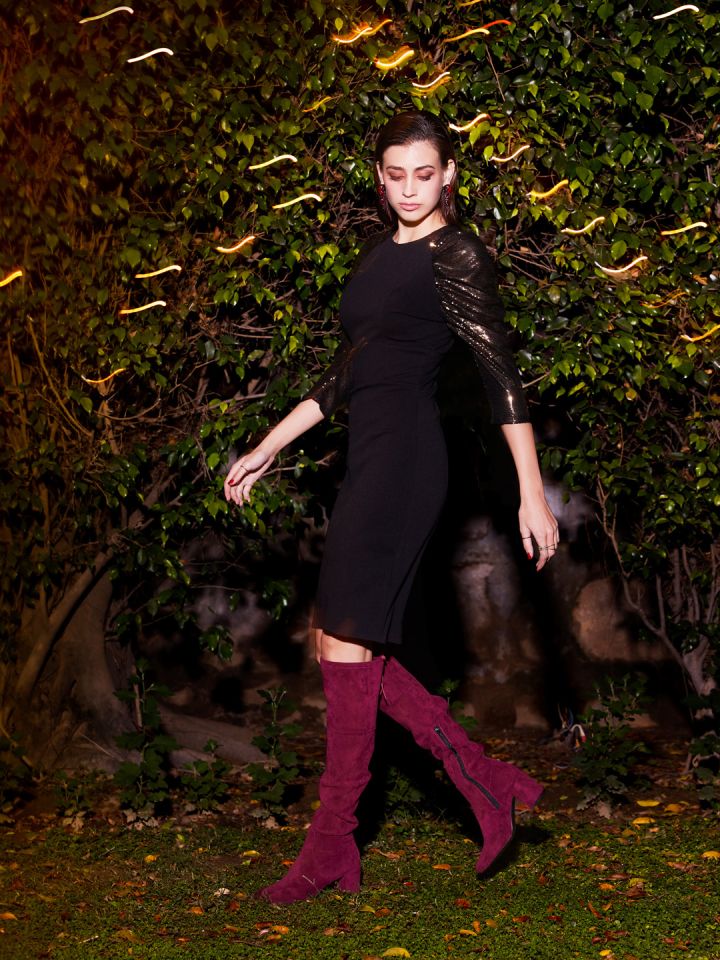 Maroon heeled boots store