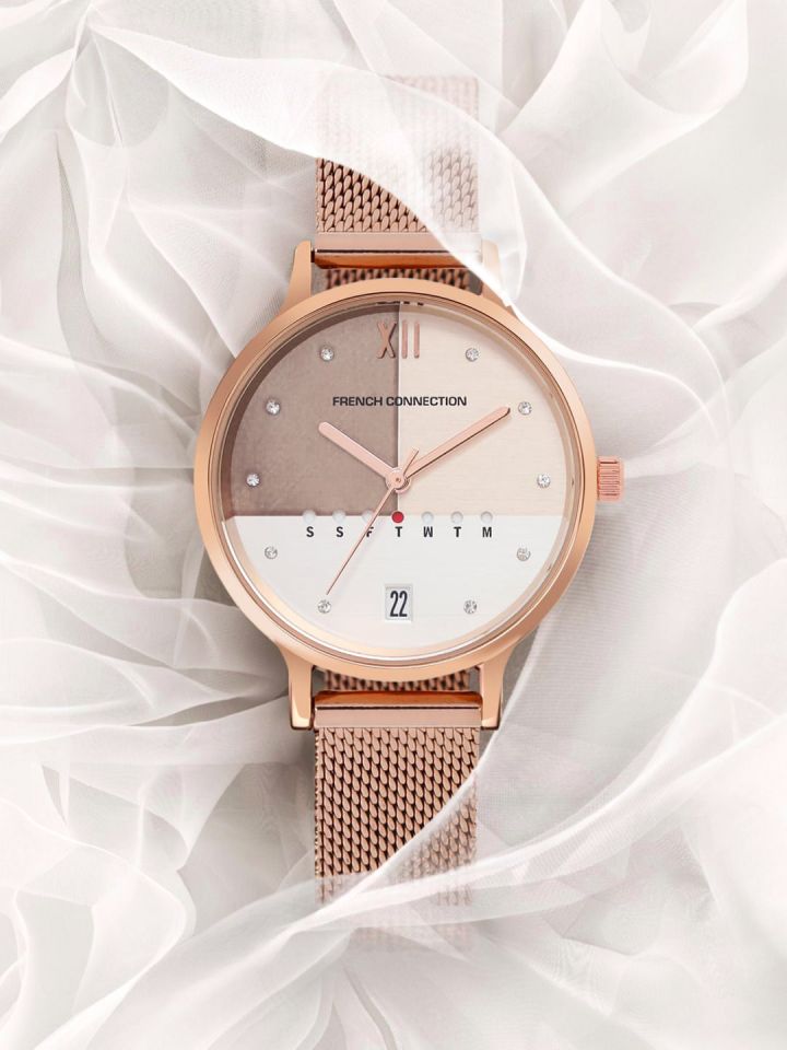 French connection hotsell rose gold watch