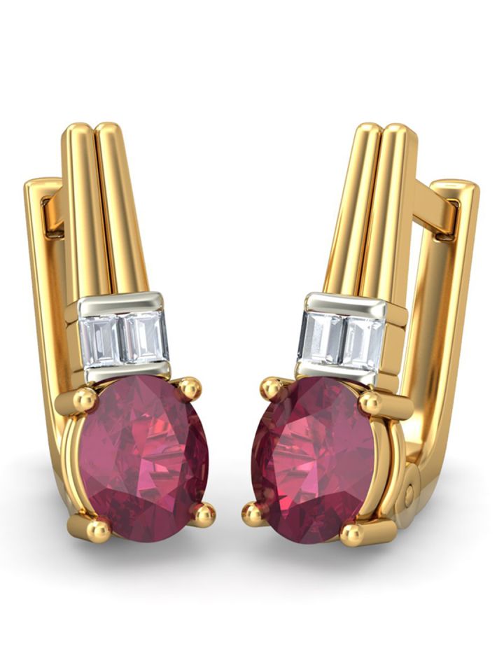 Buy BlueStone 1.603 G 14KT Gold Neyara Earrings With Diamonds