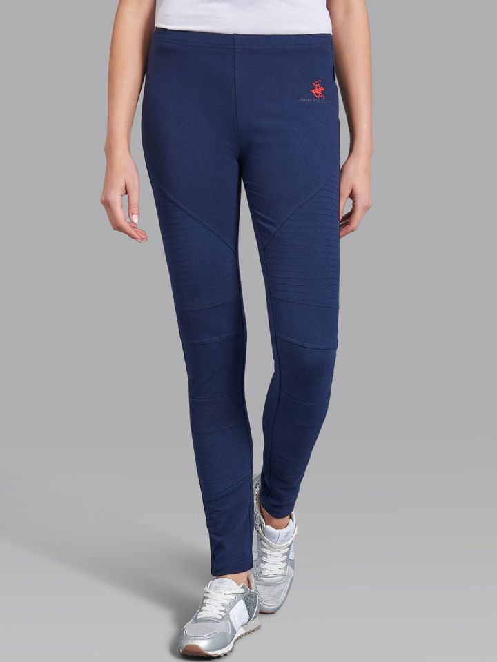 Buy Beverly Hills Polo Club Women Navy Blue Solid Leggings