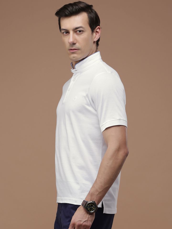 Louis Philippe White T-Shirt - (LPKPMRGF066868) in Mumbai at best