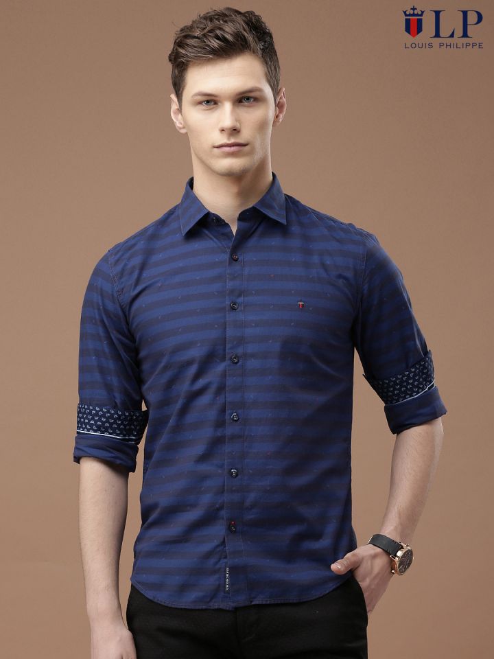 Louis Philippe Casual Shirts : Buy Louis Philippe Men Blue Slim