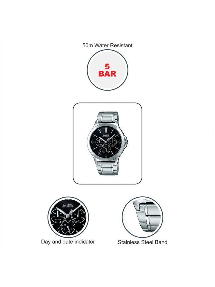 Buy Casio Enticer Men Black Analogue Watch A1173 MTP V300D 1AUDF