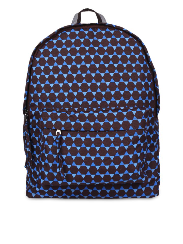 Anekaant Women Blue Black Printed Backpack