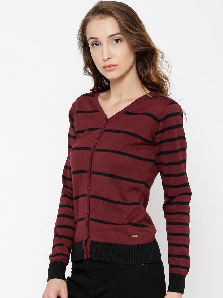 maroon cardigan womens