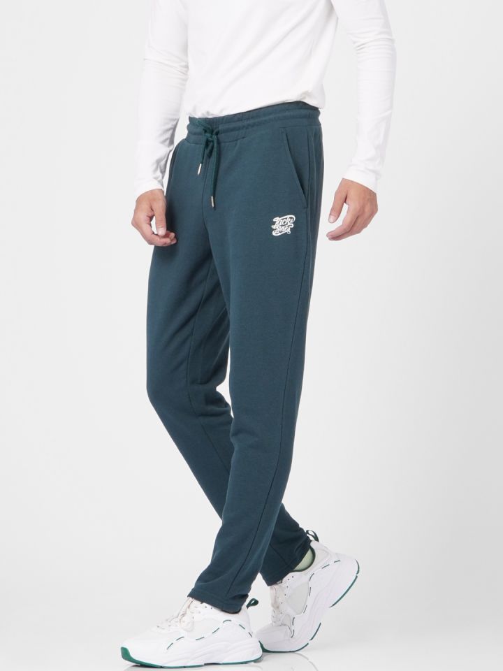 Buy Jack Jones Men Mid Rise Track Pants With Minimal Typography