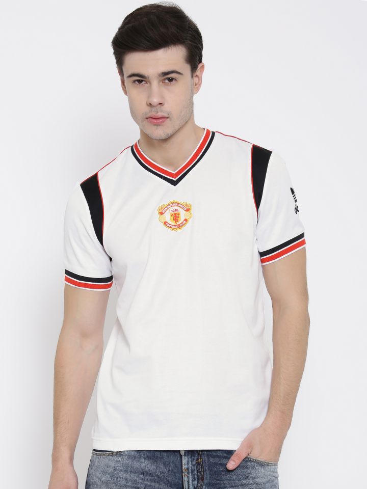 Buy Adidas Originals Men White Manchester United F.C. V Neck
