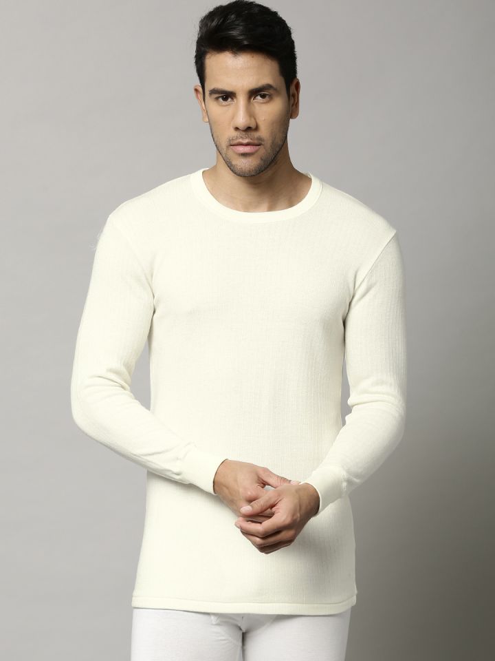 Buy Marks Spencer Men Off White Thermal T Shirt 7304W Thermal