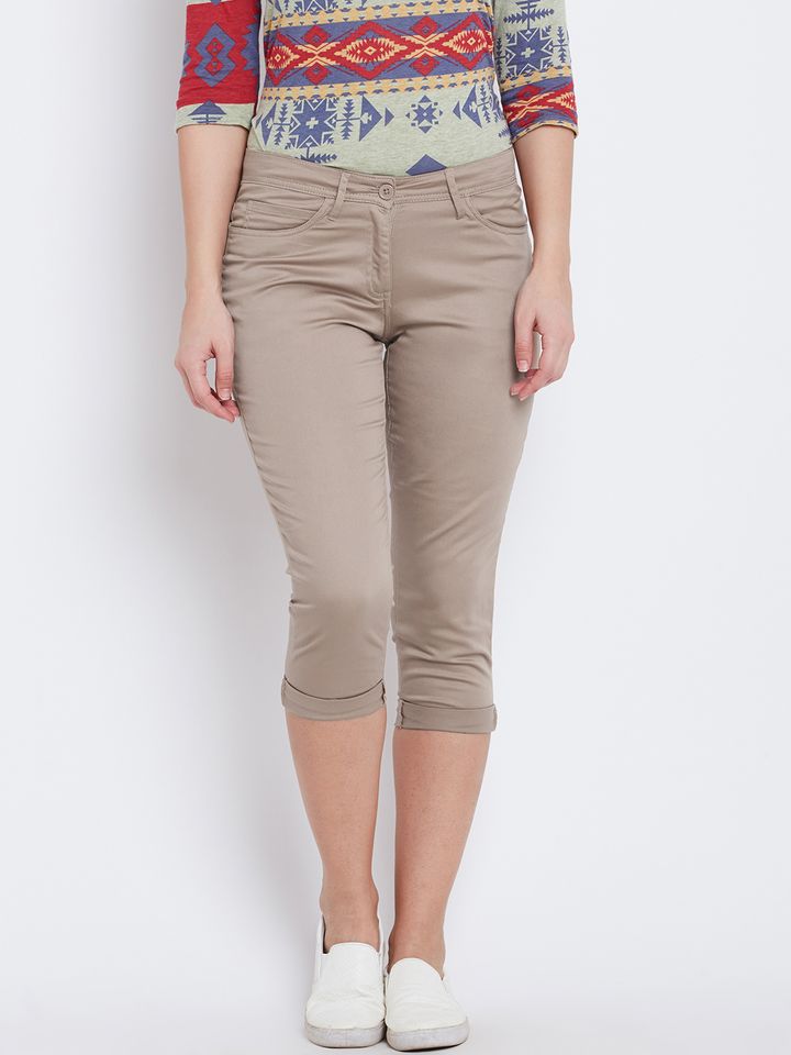 Buy Honey By Pantaloons Taupe Capris 