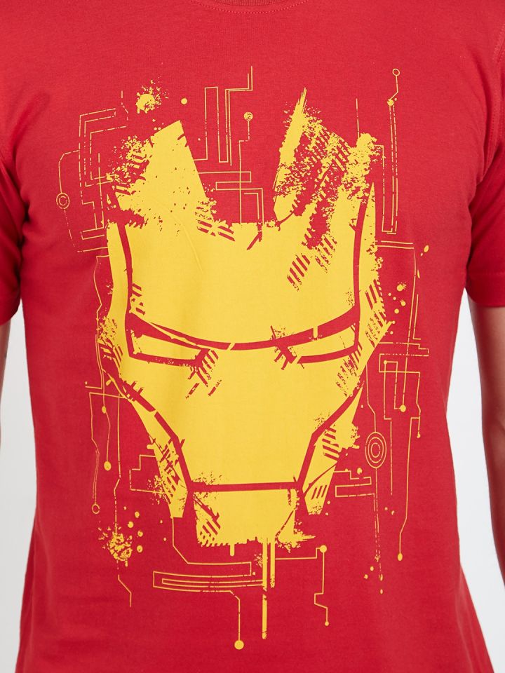 Buy The Souled Store Unisex Red Avengers Iron Man Mask Printed T Shirt Tshirts For Unisex 1619564 Myntra