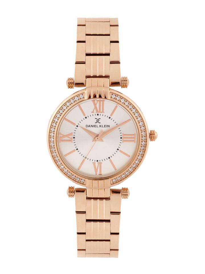 Daniel klein silver toned dial watch online