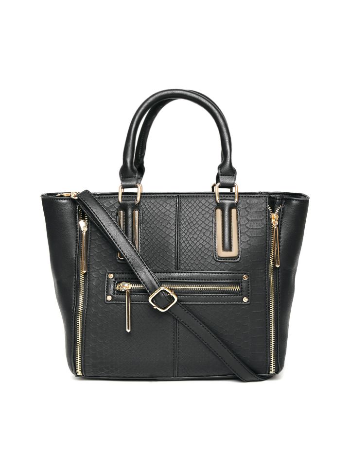 ALDO Black Croc Textured Handbag