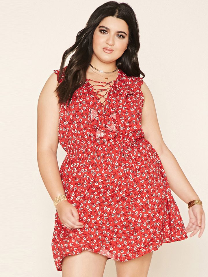 Forever 21 plus red dress sales