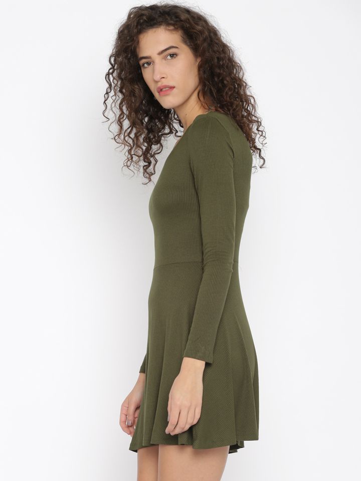 Olive green hotsell skater dress