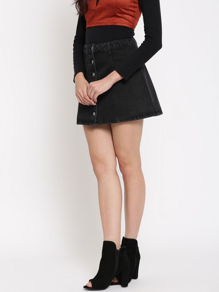 Black denim sales skirt forever 21