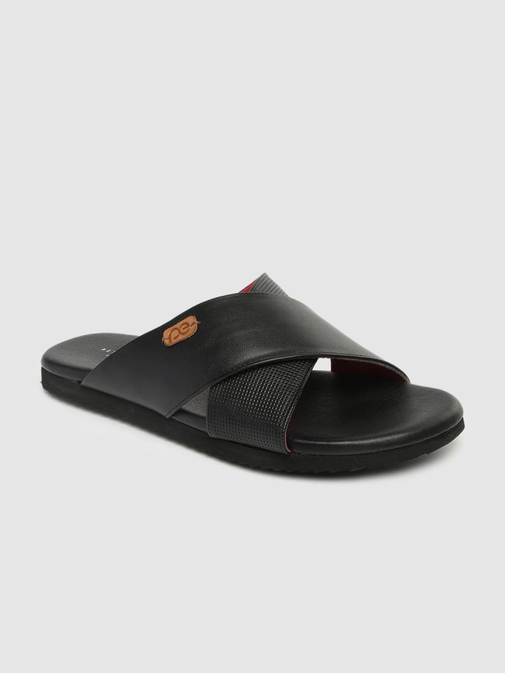 Buy Peter England Men Black Solid Slip Ons Flip Flops for Men