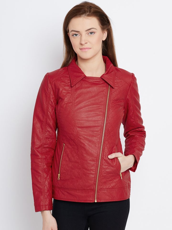Padded faux leather jacket new arrivals