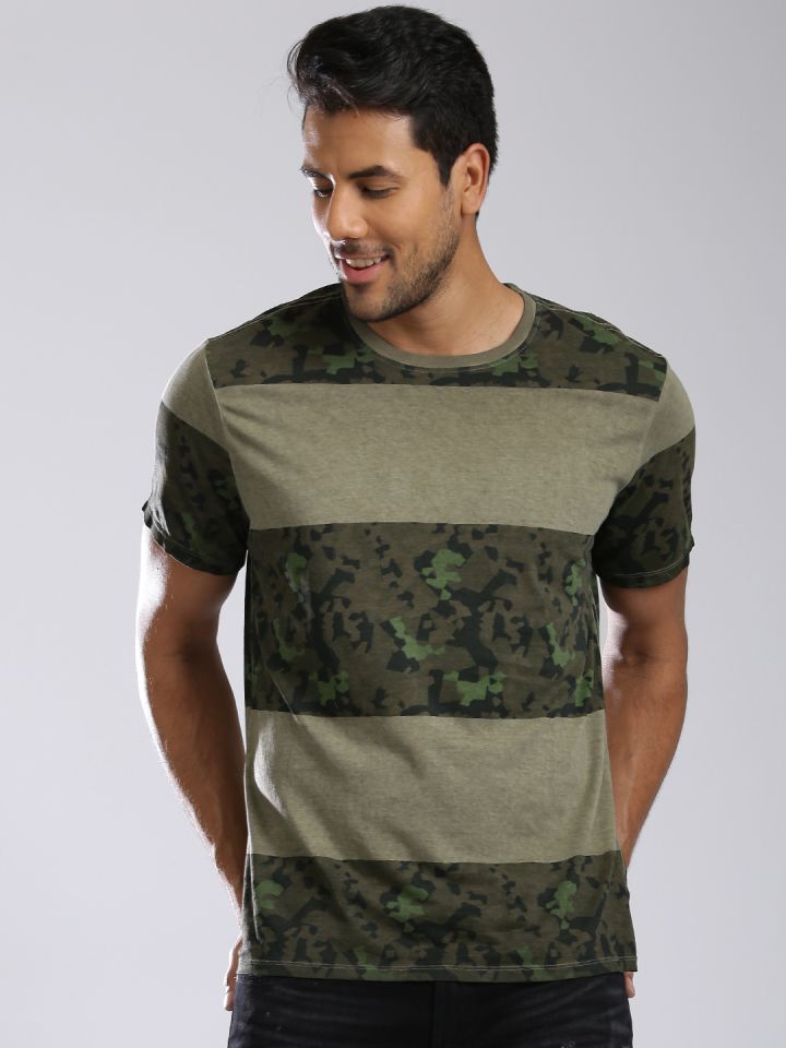 Olive green hot sale guess shirt