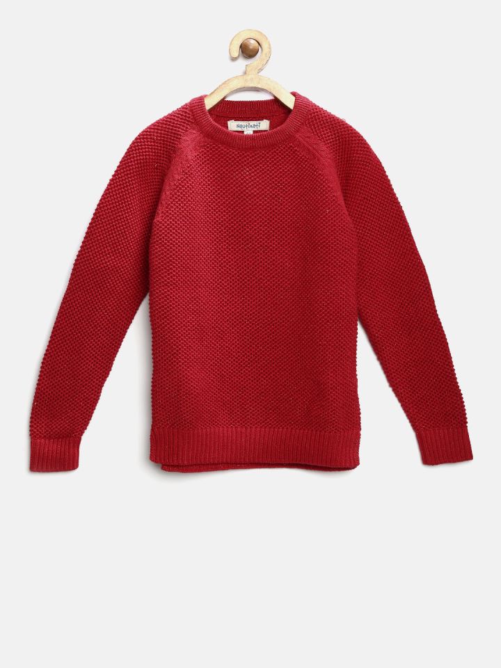Red sales shimmer sweater