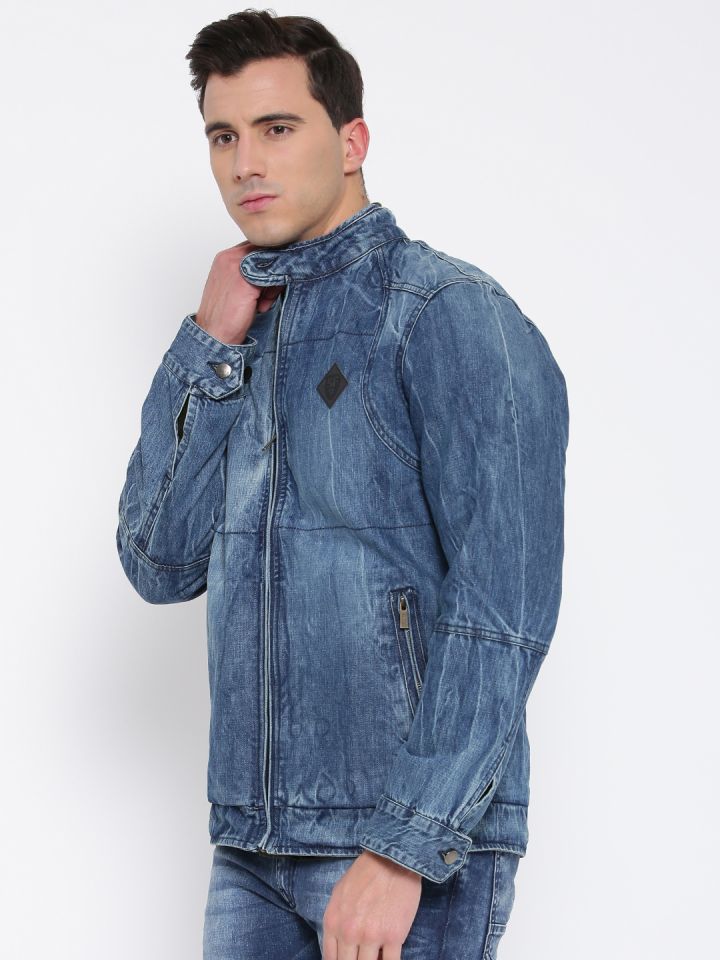 Buy SF JEANS By Pantaloons Blue Washed Denim Jacket - Jackets for Men  1630089