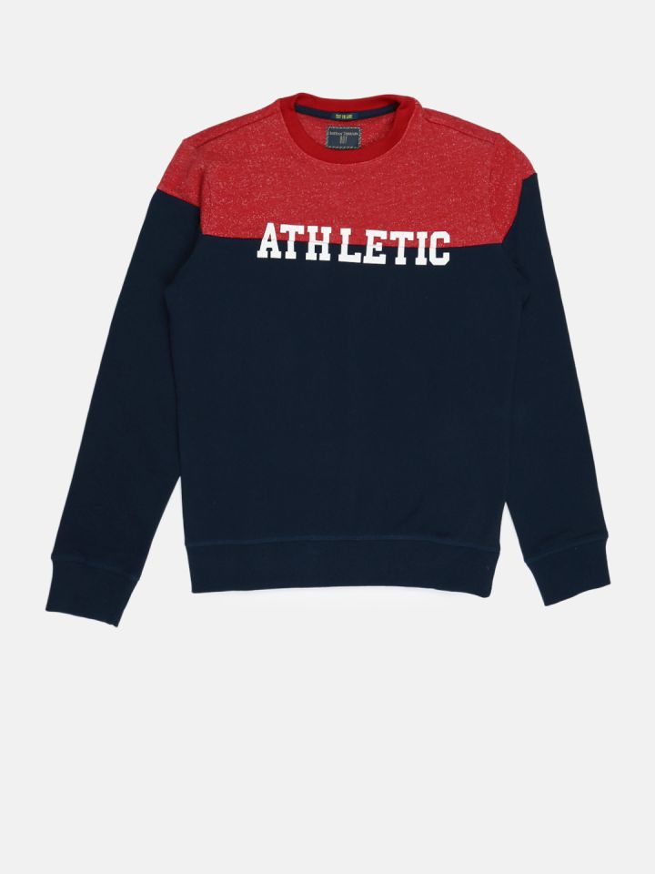 Buy Indian Terrain Boys Navy Blue Colourblocked Pullover