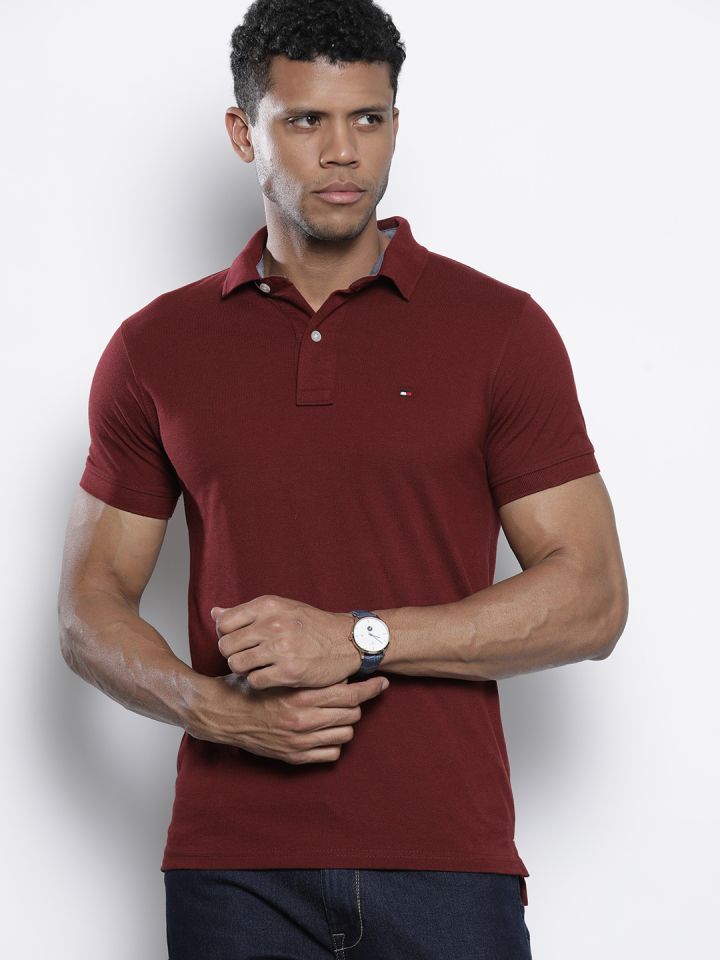 Tommy hilfiger online maroon t shirt