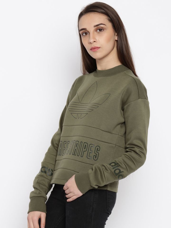 Olive green adidas sweatshirt womens new arrivals
